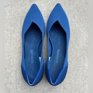 Rothy’s The Point Womens Blue  Pointed Toe Slip on Ballet Flats EUC Sz 10.5 (c21
